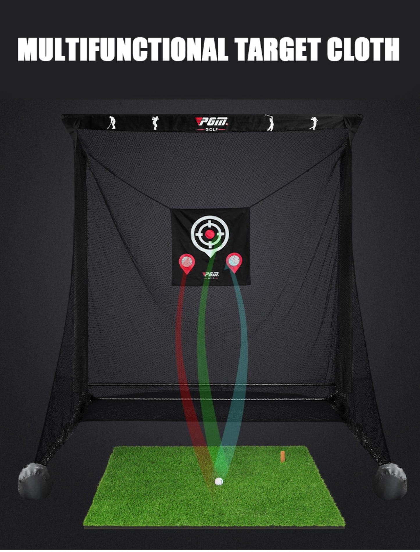 PGM Golf 2.5Mx2.5Mx3M Hitting Cage with Side Nets