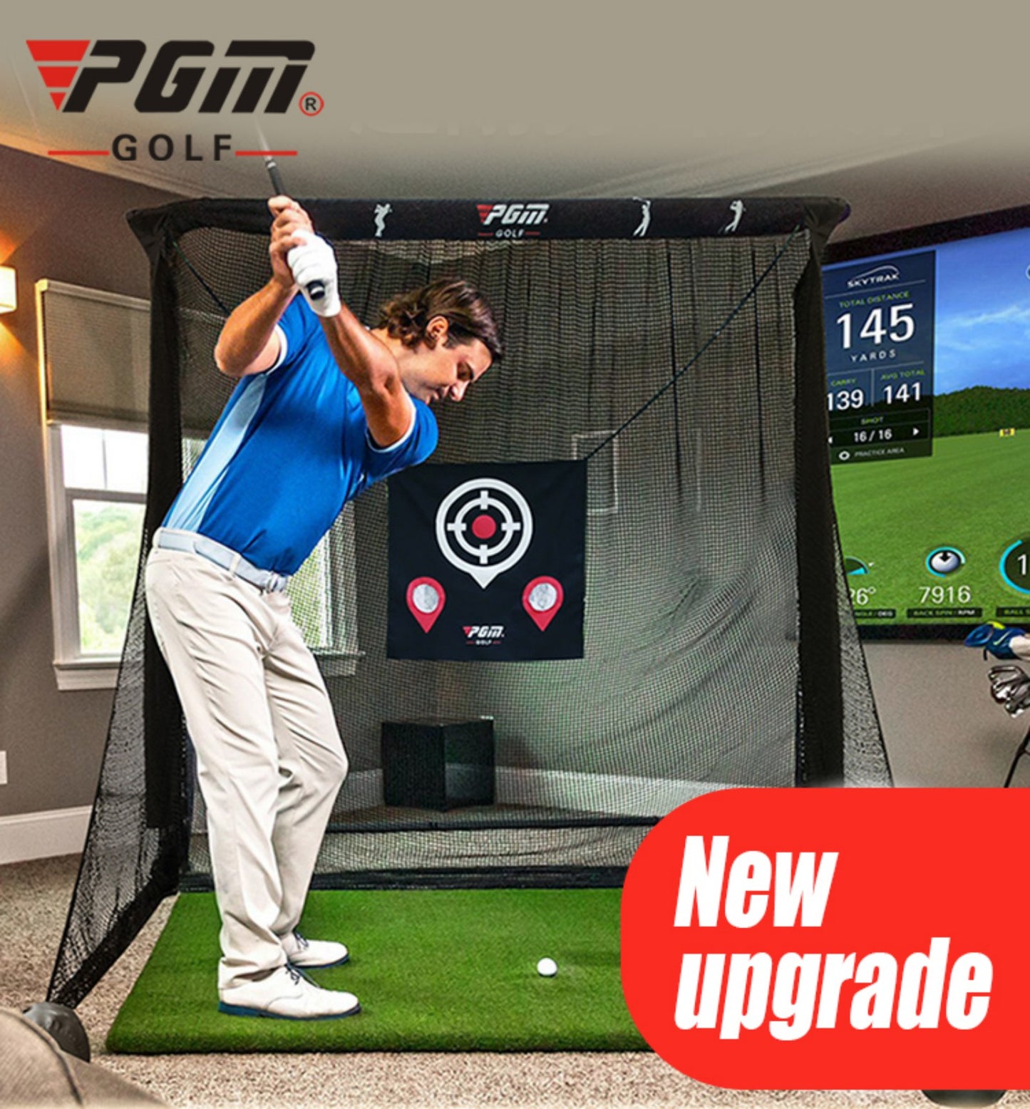 PGM Golf 2.5Mx2.5Mx3M Hitting Cage with Side Nets