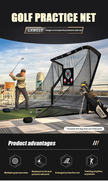 PGM Golf 2.5Mx2.5Mx3M Hitting Cage with Side Nets