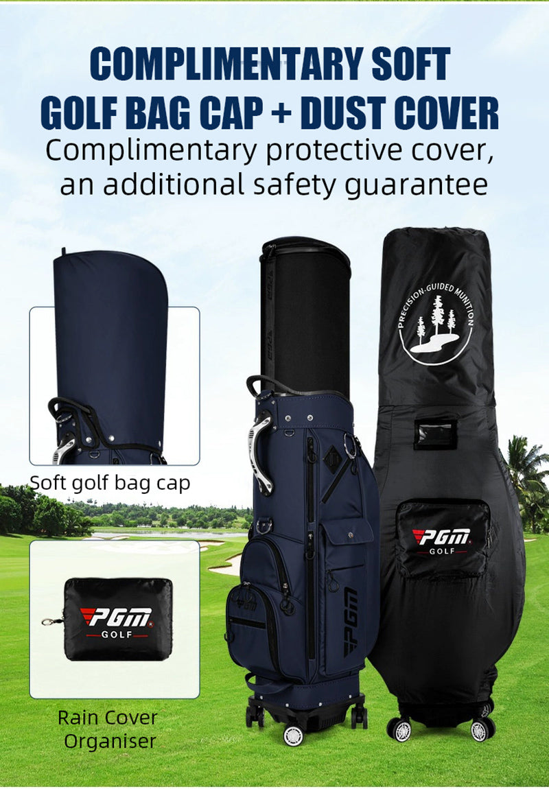 PGM GOLF Four Wheels Retractable Cover Travel Cart Bag QB152