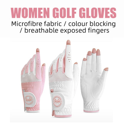 PGM Women Microfiber Cloth Breathable Fingers Golf Glove ST031